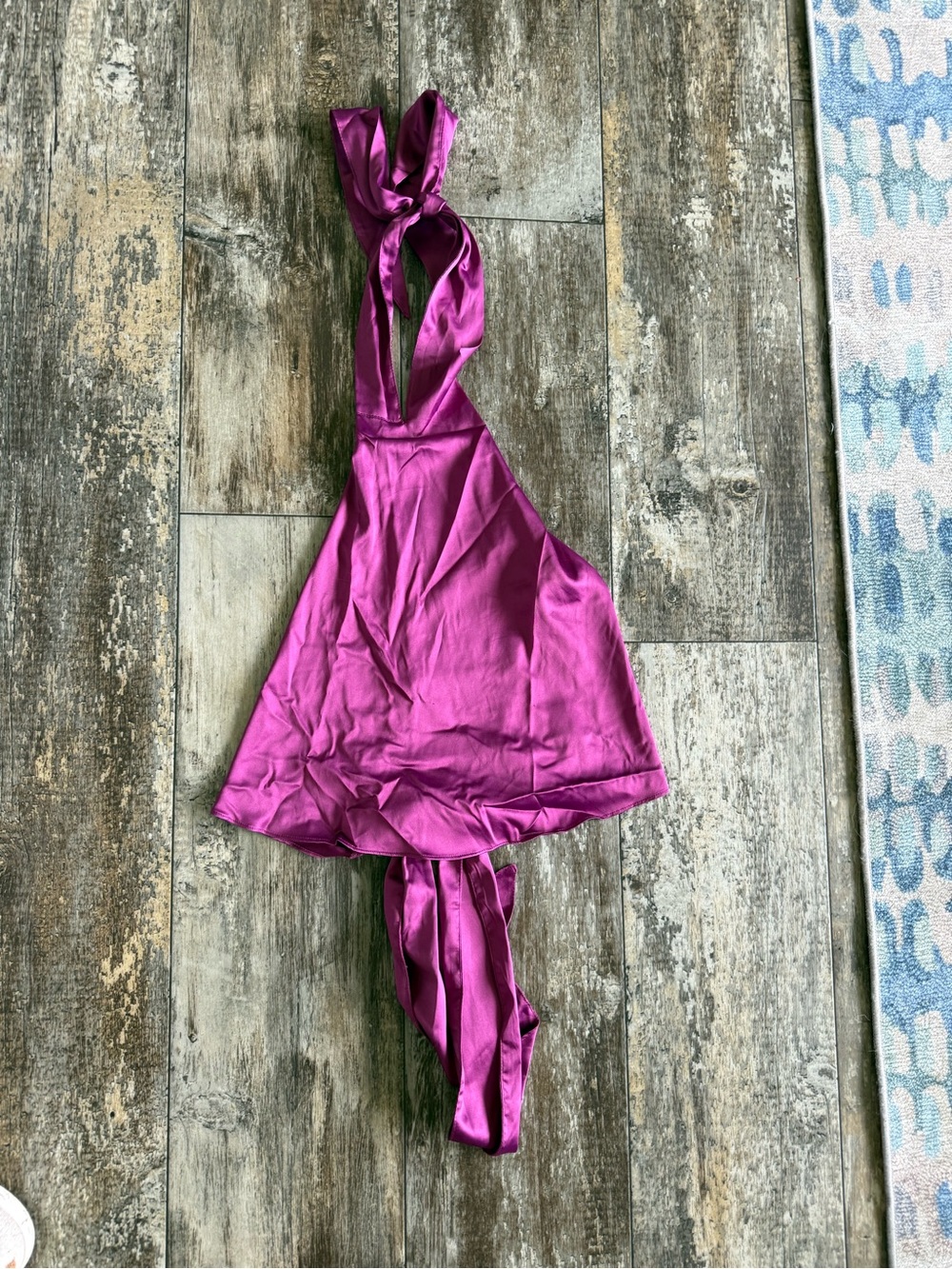 2 for $10 sale: Idem Ditto satin charmeuse magenta orchid halter top - s